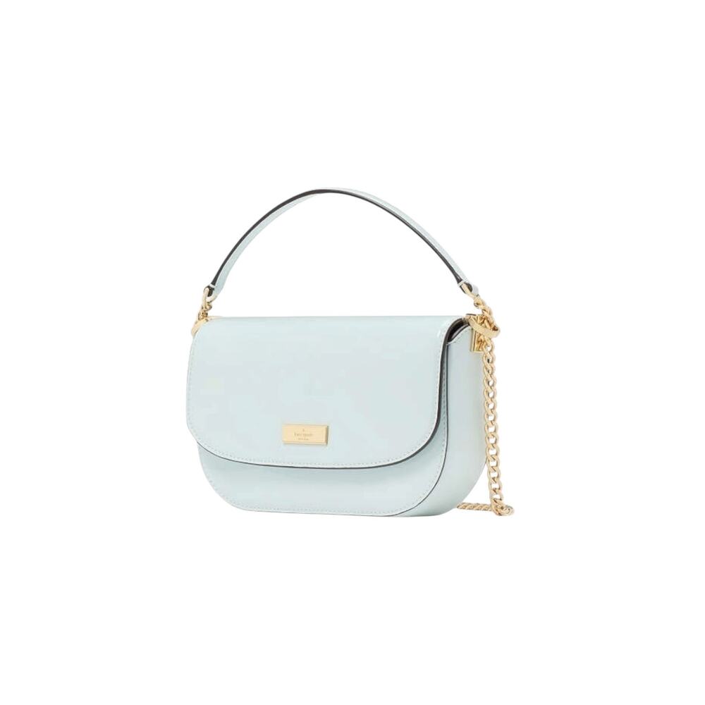 Kate Spade Krista Patent Chain Crossbody Hazy Morning Blue Shoulder Bag NWT - Picture 2 of 5